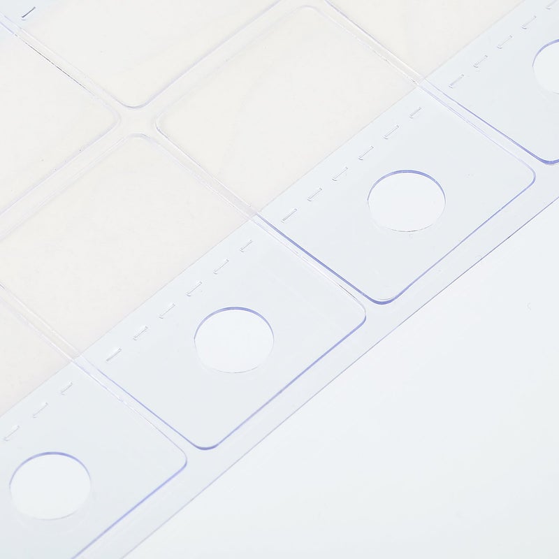 تيكيونايت علامات تعليق لاصقة 1 1/2 × 1 بوصة فتحة مستديرة من البلاستيك الشفاف علامات تعليق عرض علامات تبويب قابلة للطي لعرض متجر البيع بالتجزئة (300 قطعة) - Image 5